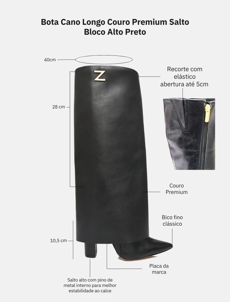 Bota de Couro Lumière Femme