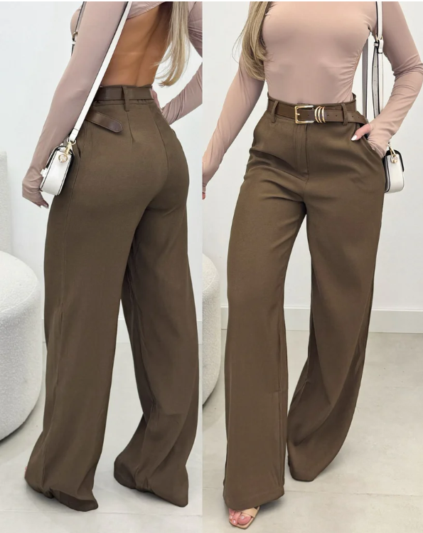 Kit 2 Calças Pantalona em Alfaiataria - Acompanha Cinto (Promoção da Semana)