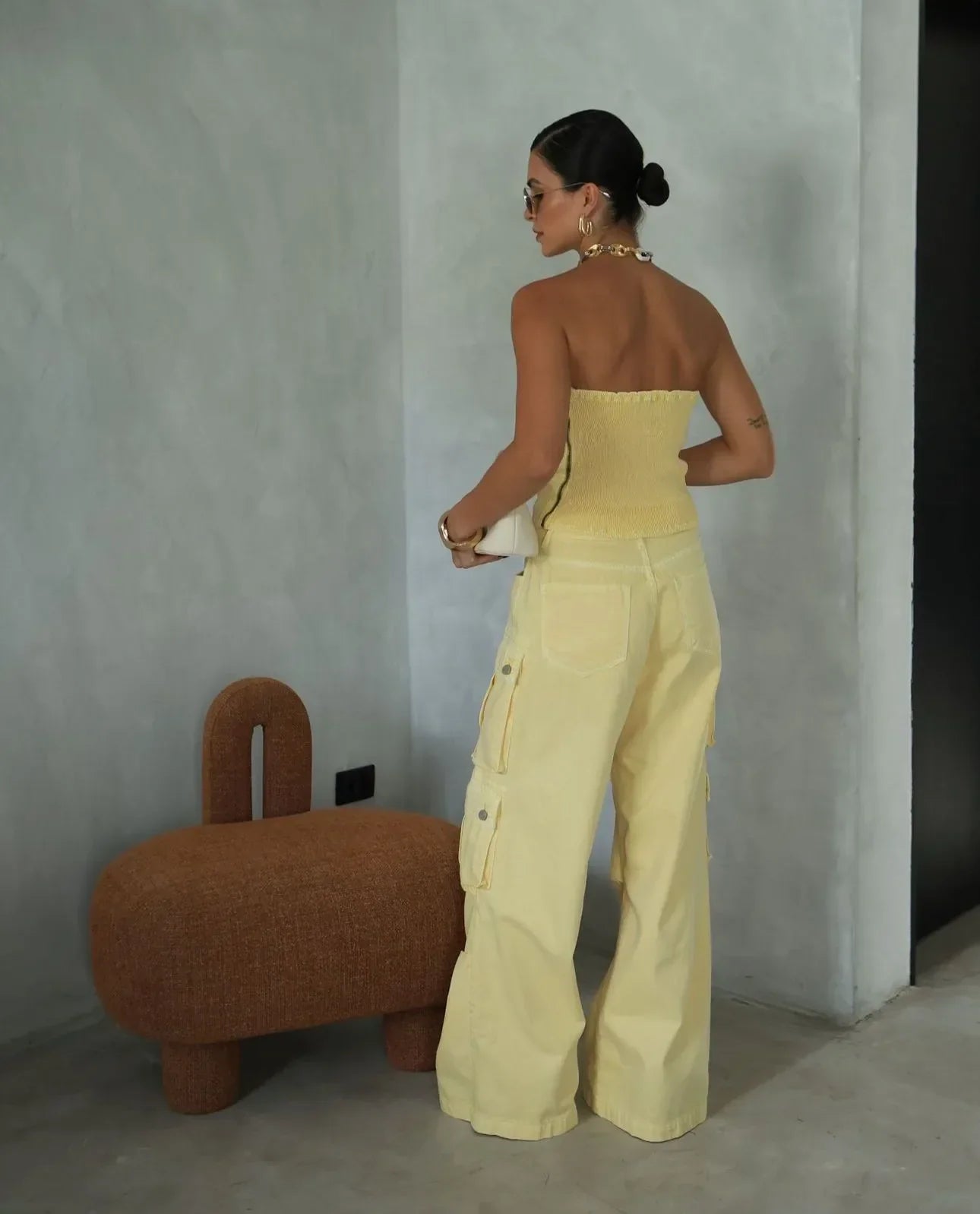 Conjunto 2 Peças Cropped + Calça Cargo - Queima de Estoque