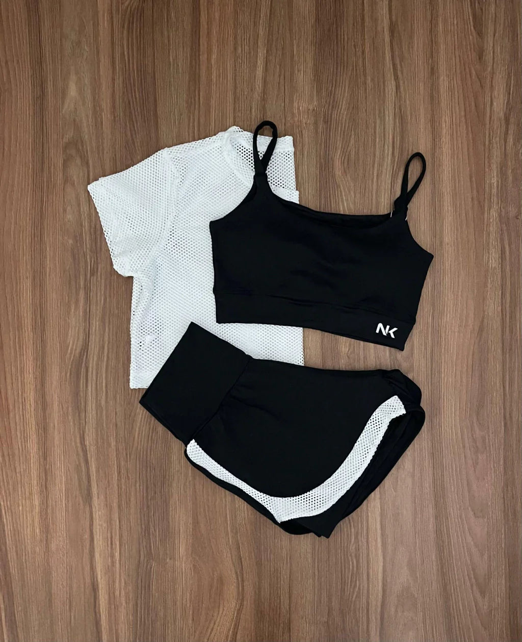 Conjunto 3 Peças Short Duplo + Cropped e Top - Frete Grátis