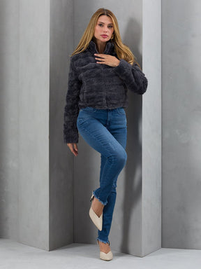 Jaqueta Feminina Nylon Puffer Gola Alta