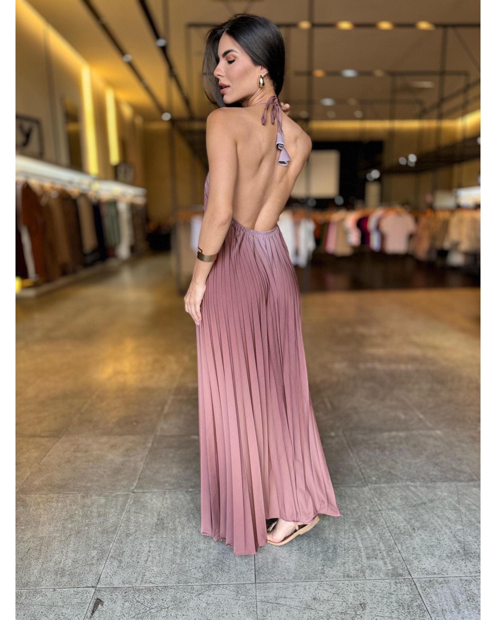 Vestido Plissado Outono - Ultimas Peças