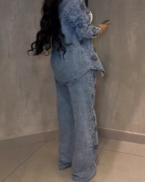 Conjunto Jeans Crystal Couture