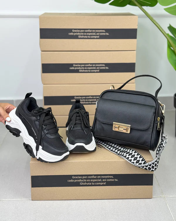 Combo 1 Tênis Casual Premium + 1 Bolsa Elegante e Funcional - Somente hoje