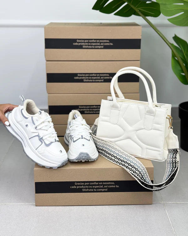 Combo 1 Tênis Casual Premium + 1 Bolsa Elegante e Funcional - Somente hoje