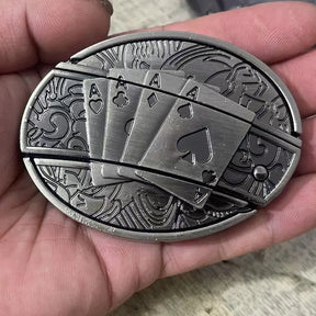 Fivela Cartas de Baralho com Canivete Secreto - Esporatto