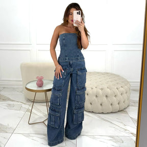 Conjunto 2 Peças Cropped + Calça Cargo - Queima de Estoque