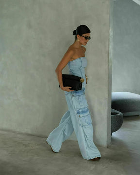 Conjunto 2 Peças Cropped + Calça Cargo - Queima de Estoque